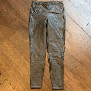 Athleta Gray Faux Leather Leggings Small